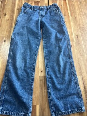 Wrangler Boys 14 Regular Carpenter Jeans Relaxed Fit Blue Denim 26” Inseam